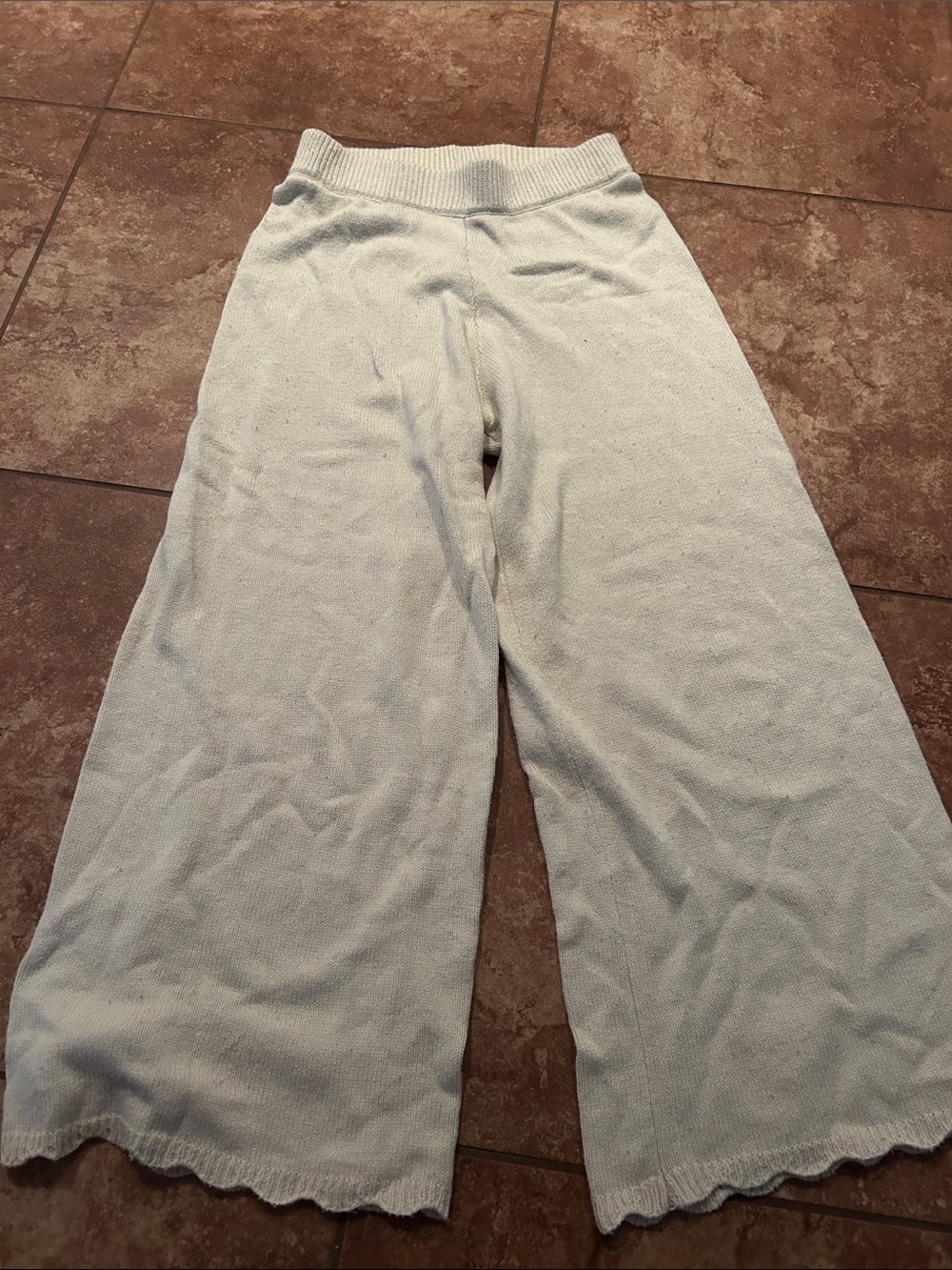 T.J.Maxx Wide Leg Knit Pants in Light Cream